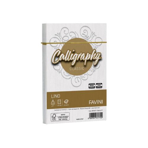 Favini Calligraphy Lino – 25 buste Bianco 120 g 12×18 cm