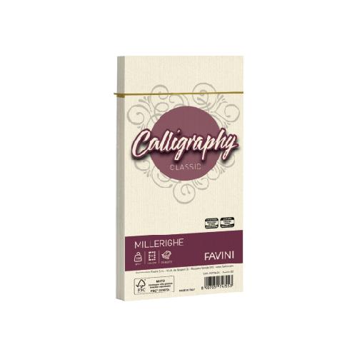 Favini Calligraphy Millerighe – 25 buste Avorio 100 g 11×22 cm