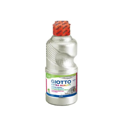 Giotto Tempera Pronta Metal Argento 250 ml – Colore a Tempera Metallico Brillante per Scuola e Creatività