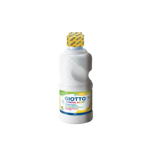 Giotto Schoolpaint Tempera Pronta Bianco 250 ml – Colore a Tempera Coprente e Facile da Usare per Scuola e Creatività