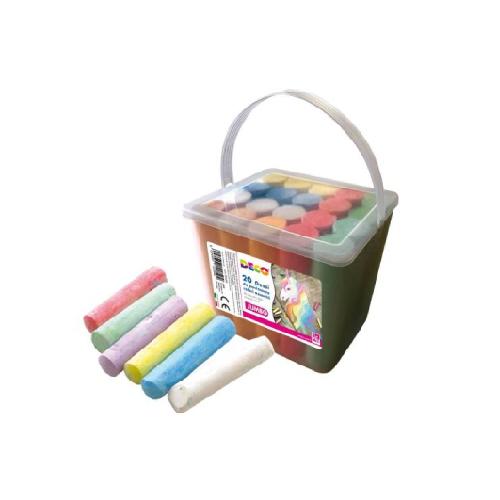 Gessi Jumbo da Pavimento – Confezione da 20 Pezzi Colorati Assortiti