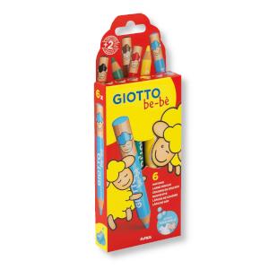Giotto Bebè Supermatitoni Set da 6 Pezzi - Matite Colorate Grandi e Lavabili per Bambini