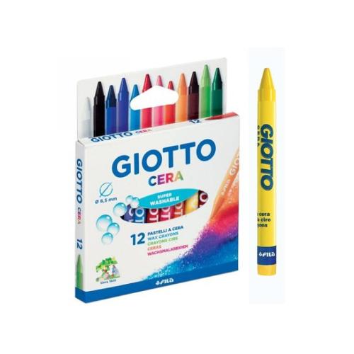 Giotto pastelli a cera – Confezione da 12 pezzi colori assortiti
