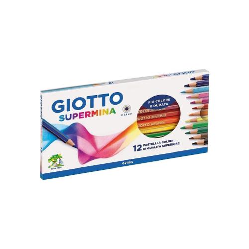 Giotto Supermina Astuccio 12 Pezzi – Pastelli Ø 3,8 mm, Alta Pigmentazione