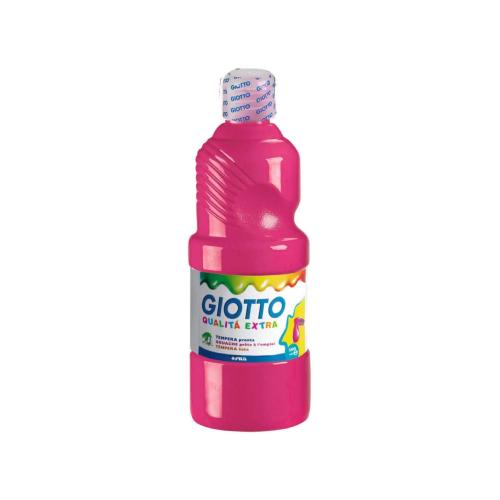 Giotto Tempera Pronta Magenta 500 ml – Colore a Base Acqua in Flacone per Scuola e Laboratori Creativi