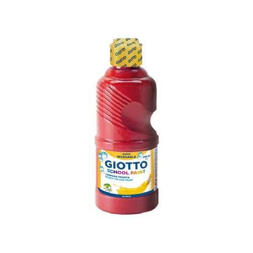 Giotto Schoolpaint Tempera Pronta Rosso 250 ml – Colore a Base Acqua per Scuola e Laboratori Creativi