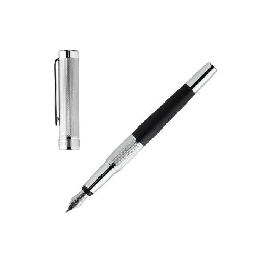 Penna Stilografica Hugo Boss "Dual" Chrome/Black – Elegante Penna da Regalo