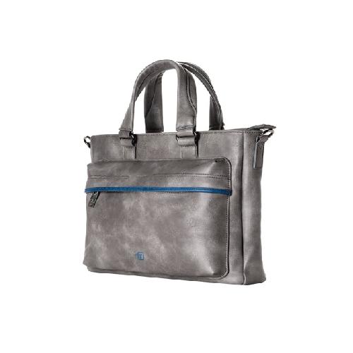 Borsa Verticale Tote Bag a 2 Manici in Ecopelle "Blue-Gate" – Grigio Fumo