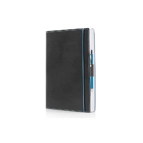 Agenda Giornaliera Intempo 15x21 cm – Blocco Fisso con Elastico "Blue Band" Nero