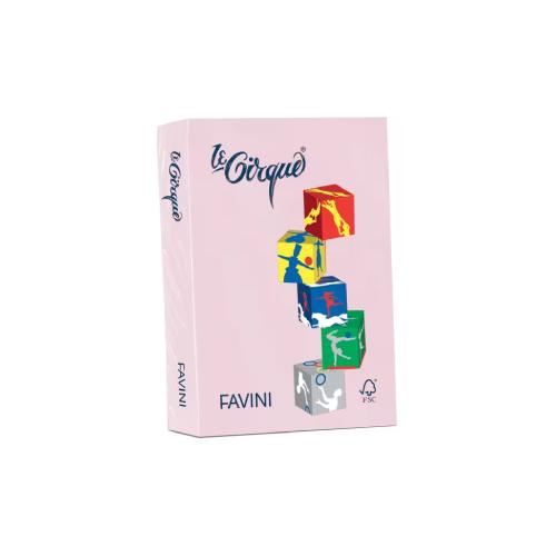 Favini Carta Le Cirque A4 Rosa Pastello 160 g 250 Fogli – Carta Colorata A4 Rosa 160 g per Stampa, Creatività e Progetti