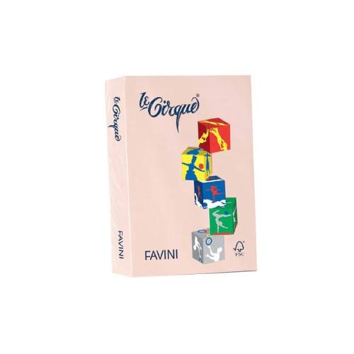 Favini Carta Le Cirque A4 160 gr – Risma A4 Salmone 160 g (250 Fogli) di Carta Colorata per Progetti e Stampa