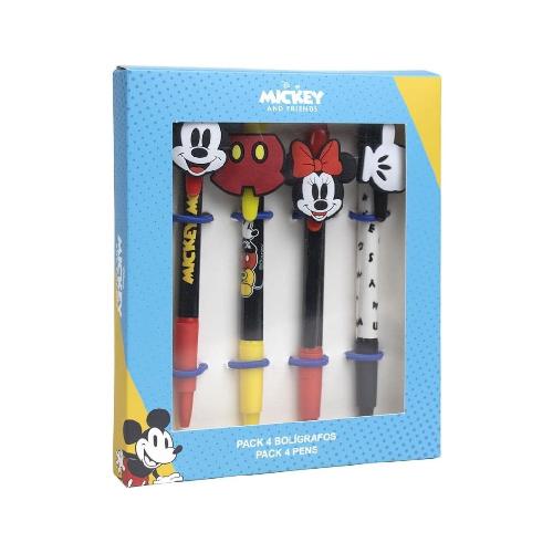 Set Regalo 4 Penne Disney Mickey e Minnie – Penne a Sfera Licenza Ufficiale Disney
