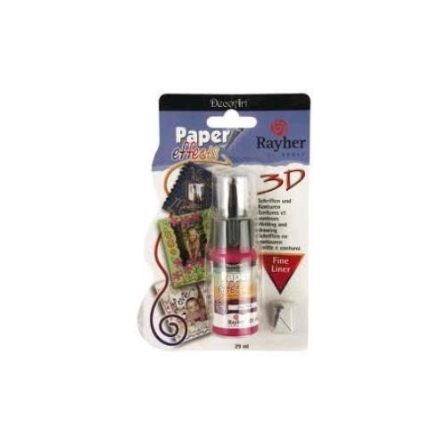 Pasta a rilievo Paper Effects 3D rosa fuchsia 29 ml | Colore effetto 3D per carta e superfici decorative