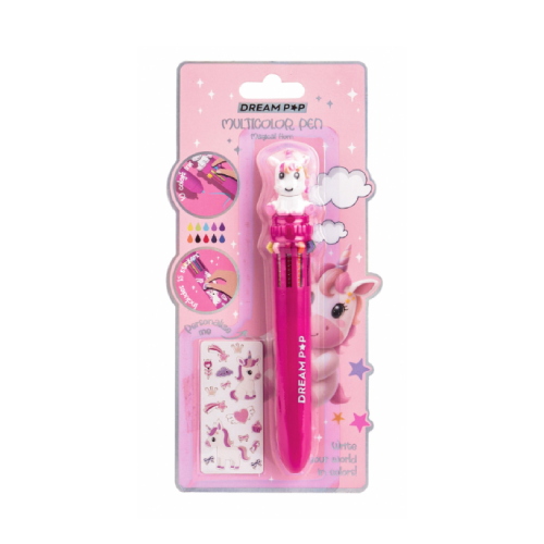 Penna Multicolore Con Topper Unicorno