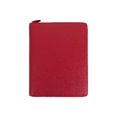 Portablocco Campo Marzio A5 con Zip – Colore Rosso Ciliegia