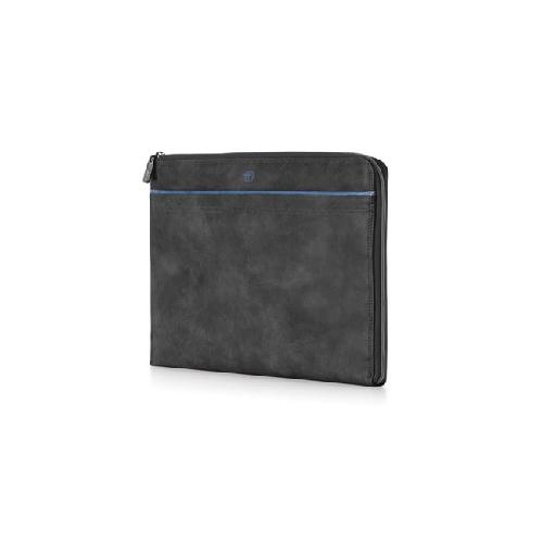 Portadocumenti Sottobraccio Blue-Gate – Ecopelle Nera Tipo Pochette, 34x28 cm con Zip