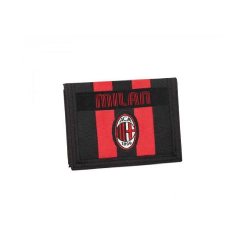 Portafoglio QQB Milan – Chiusura in Velcro, Design Rossonero