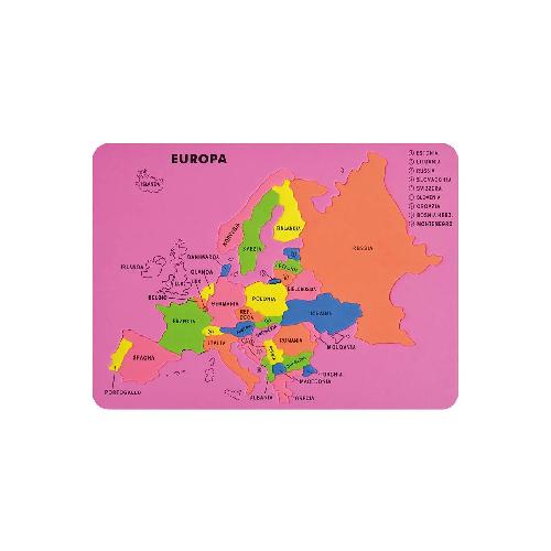 Puzzle Geografico Europa – Gioco Didattico Spugnoso in 6 Colorazioni