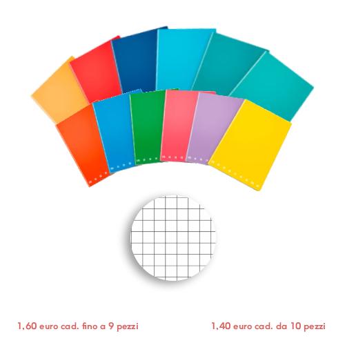 Quadernone Monocromo a Quadretti Rig 5M 100gr 50 Fogli Colori assortiti