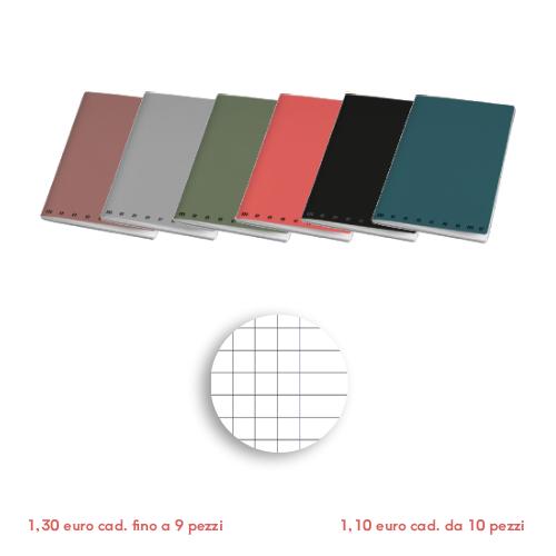 Quadernone a Quadretti con margine Q Monocromo Plus 100gr 50 Fogli Colori assortiti