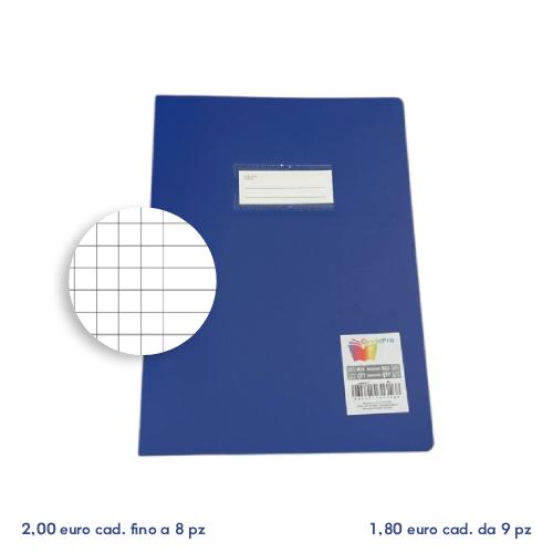 Quadernone a Quadretti con margini Q Fogli 100gr +33% Pagine in PPL Coprente Blu con Portanome