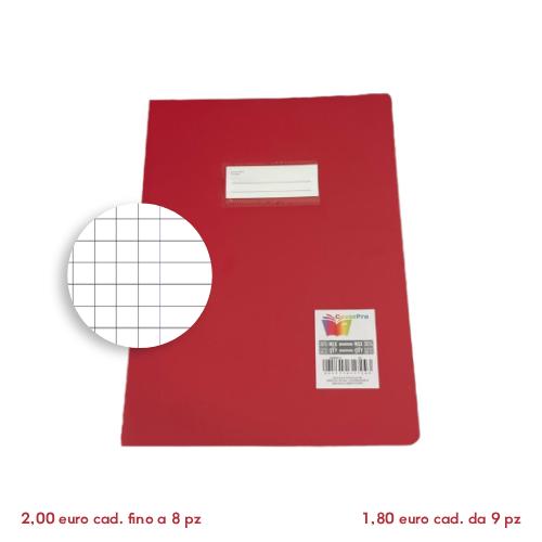 Quadernone a Quadretti con margini Q Fogli 100gr +33% Pagine in PPL Coprente Rosso con Portanome