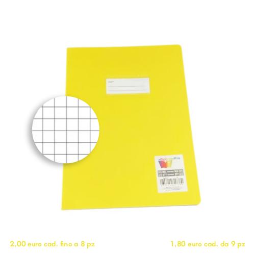 Quadernone a Quadretti 5M Fogli 100gr +33% Pagine in PPL Coprente Giallo con Portanome