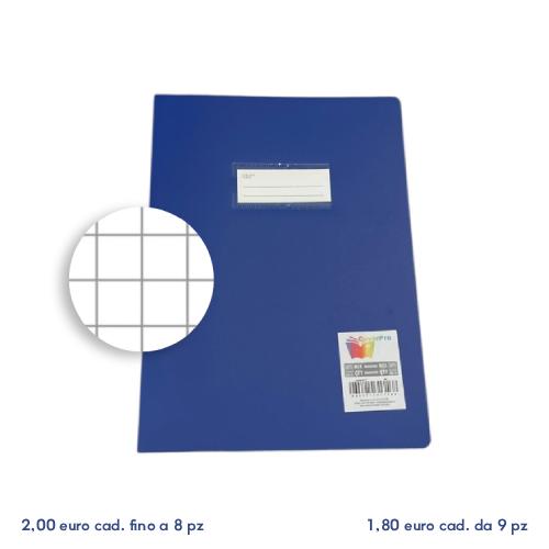 Quadernone a Quadrettoni 10M Fogli 100gr +33% Pagine in PPL Coprente Blu con Portanome