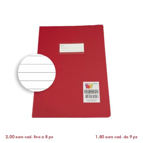 Quadernone a Righi 1R Fogli 100gr +33% Pagine in PPL Coprente Rosso con Portanome