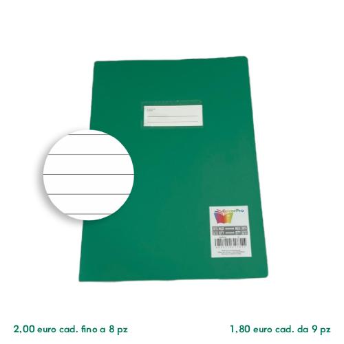 Quadernone a Righi 1R Fogli 100gr +33% Pagine in PPL Coprente Verde con Portanome