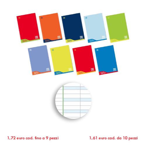 Quadernone Blasetti One Color Disgrafia a Righi Prima e Seconda Elementare 0A 100gr Colori Assortiti