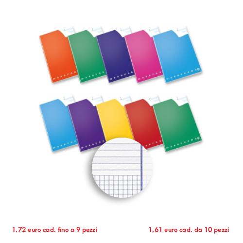 Quadernone Monocromo Disgrafia a Righi e a Quadretti QR 100gr Colori Assortiti