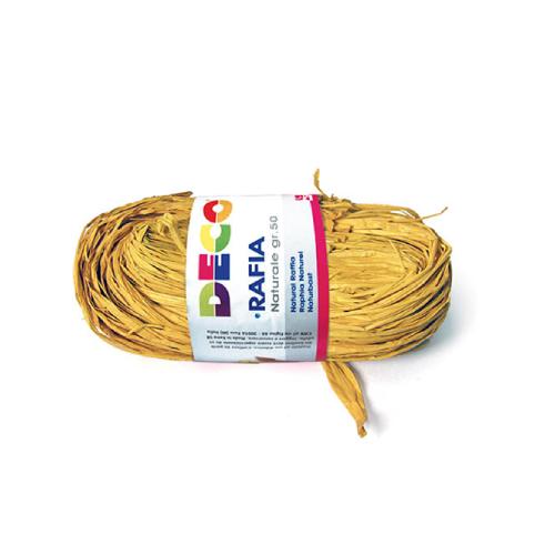 Rafia Naturale Gialla 50 g per Confezioni Regalo, Decorazioni e Lavori Creativi