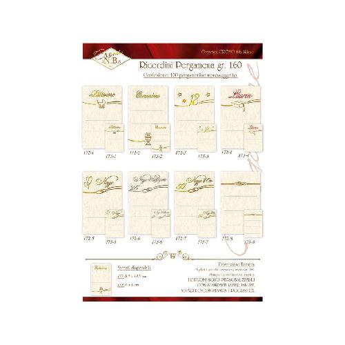 Pergamena Ricordo Nozze d’Argento – 8,5×13,5 cm 160 g (25 fogli)