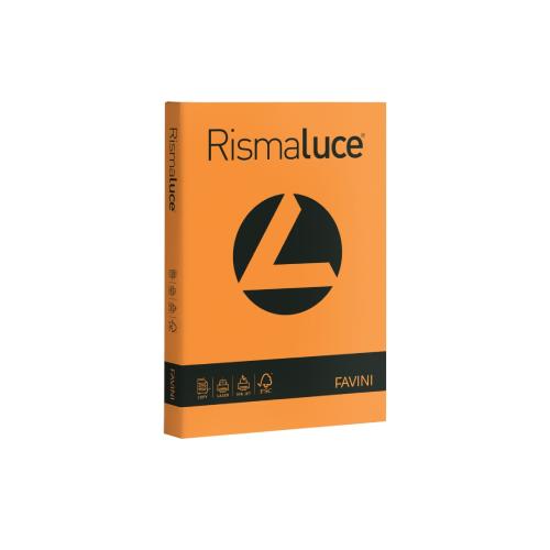 Risma A4 Favini Rismaluce Arancione 200 gr 125 fogli carta colorata per stampa e creatività