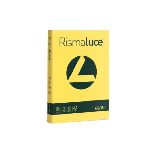 Risma A4 Favini Rismaluce Giallo Sole 200 gr 125 fogli carta colorata per stampa e creatività