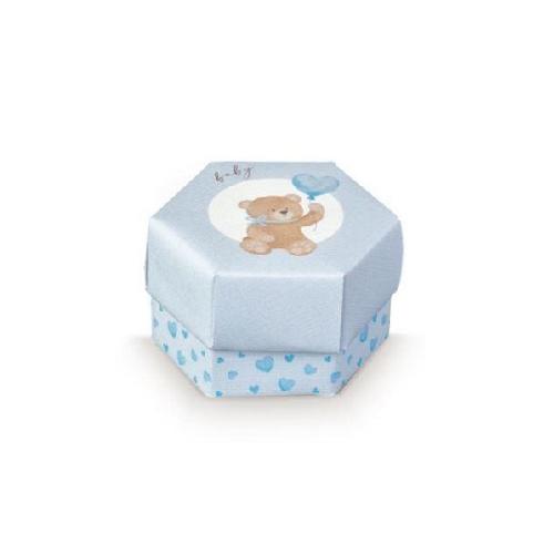 Scotton Contenitore Confettata e Bomboniera Little Bear Azzurro 60x40 mm