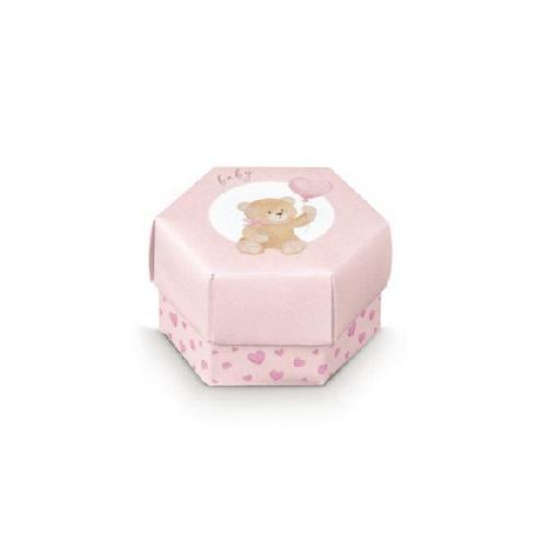 Scotton Contenitore Confettata e Bomboniera Little Bear Rosa 60x40 mm
