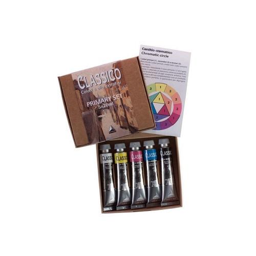 Maimeri Colore a olio “Classico” tubetto 20 ml Primary Set scatola in cartone 5 pz