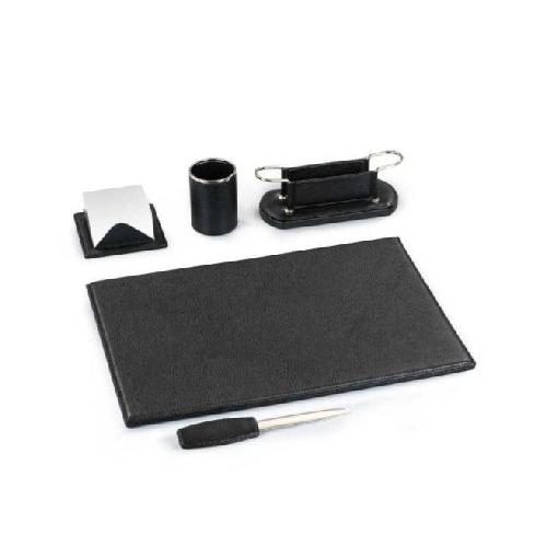Servizio da Scrittorio Liberty 5 pezzi in Ecopelle – Nero, Accessori Ufficio Eleganti 50x35 cm