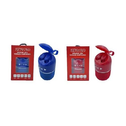 Seven Speaker con Earphones Wireless – Cassa Bluetooth Portatile + Auricolari Wireless