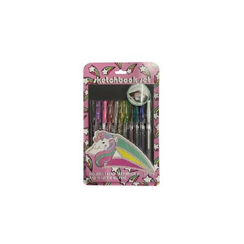 Set 10 Penne Gel Glitter Unicorn – Tri-Coastal Design, Penne Colorate per Scrittura e Disegno