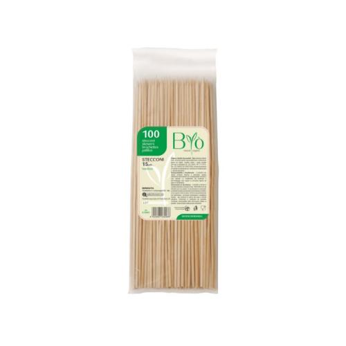 Stecconi per spiedini bamboo 15 cm Ø 3 mm 100 pz | Bastoncini monouso per finger food