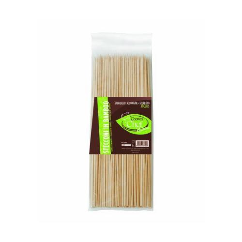 Stecconi per spiedini bamboo 25 cm Ø 3 mm 100 pz | Bastoncini monouso per finger food