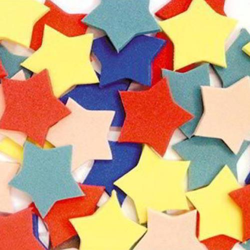 Forme in gomma EVA stelle 100 pz | Sagome morbide e colorate per hobby creativi e decorazioni