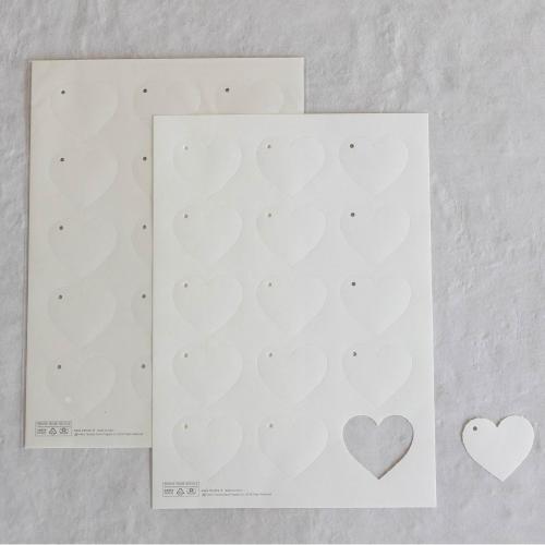 Tag a Forma di Cuore con Foro Kartos 6,5×5,9 cm – Prefustellato A4, 200 g, Avorio Liscio, Conf. 45 pz