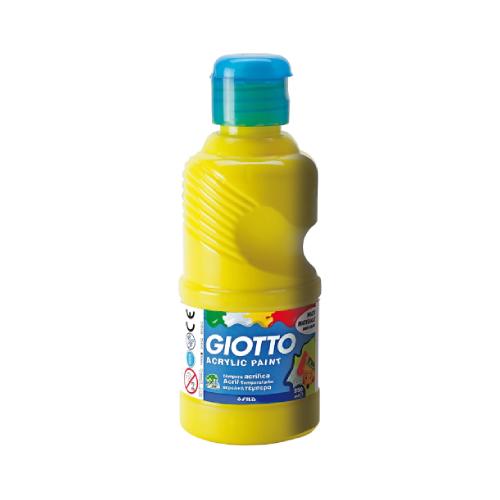 Tempera acrilica gialla 250 ml Giotto | Colore coprente brillante per carta, legno e plastica