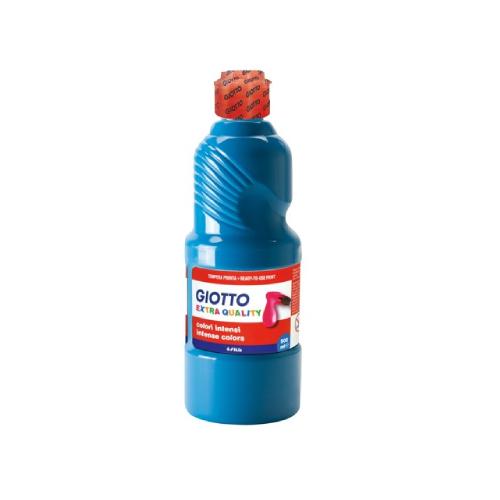 Giotto Tempera Pronta Ciano 500 ml – Colore a Base Acqua in Flacone per Scuola e Laboratori Creativi