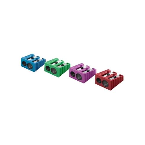 Temperamatite in Acciaio 2 Fori Colori Metallizzati – Affilamatite Robusto e Preciso per Scuola e Disegno