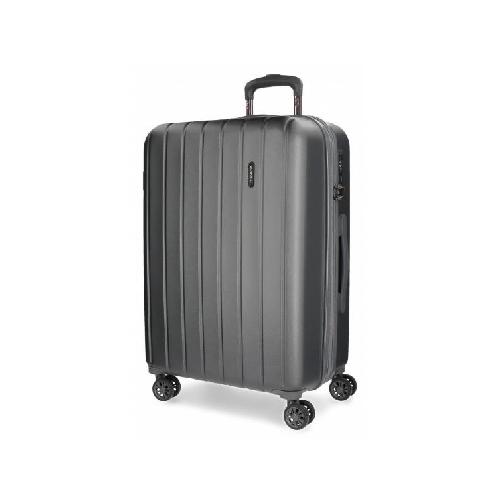 Trolley Movom Wood 75x31x55 cm – Colore Antracite, ABS, Espandibile, Chiusura TSA, 4 Ruote Doppie